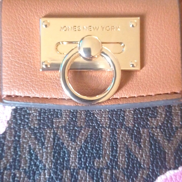 ❤️NEW Jones New York Brown and Pink Floral Shoulder Bag, Party, Brunch, Date - Picture 7 of 7